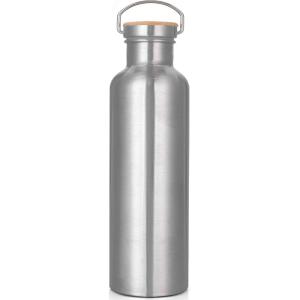 Gourde en Acier Inoxydable 1L, Gourde Sport, Bouteille d&rsquo;eau en métal résistante aux fuites sans BPA pour Sport, Gym, Voyage, Camping(Double Paroi)