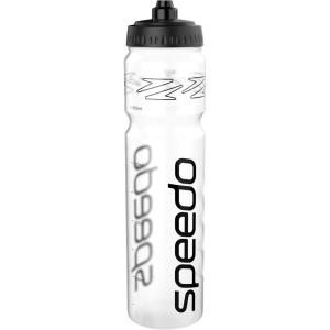 Speedo Bouteille d&rsquo;eau de 1 litre | Design ergonomique, transparent/noir, taille unique(Transparent/Noir)
