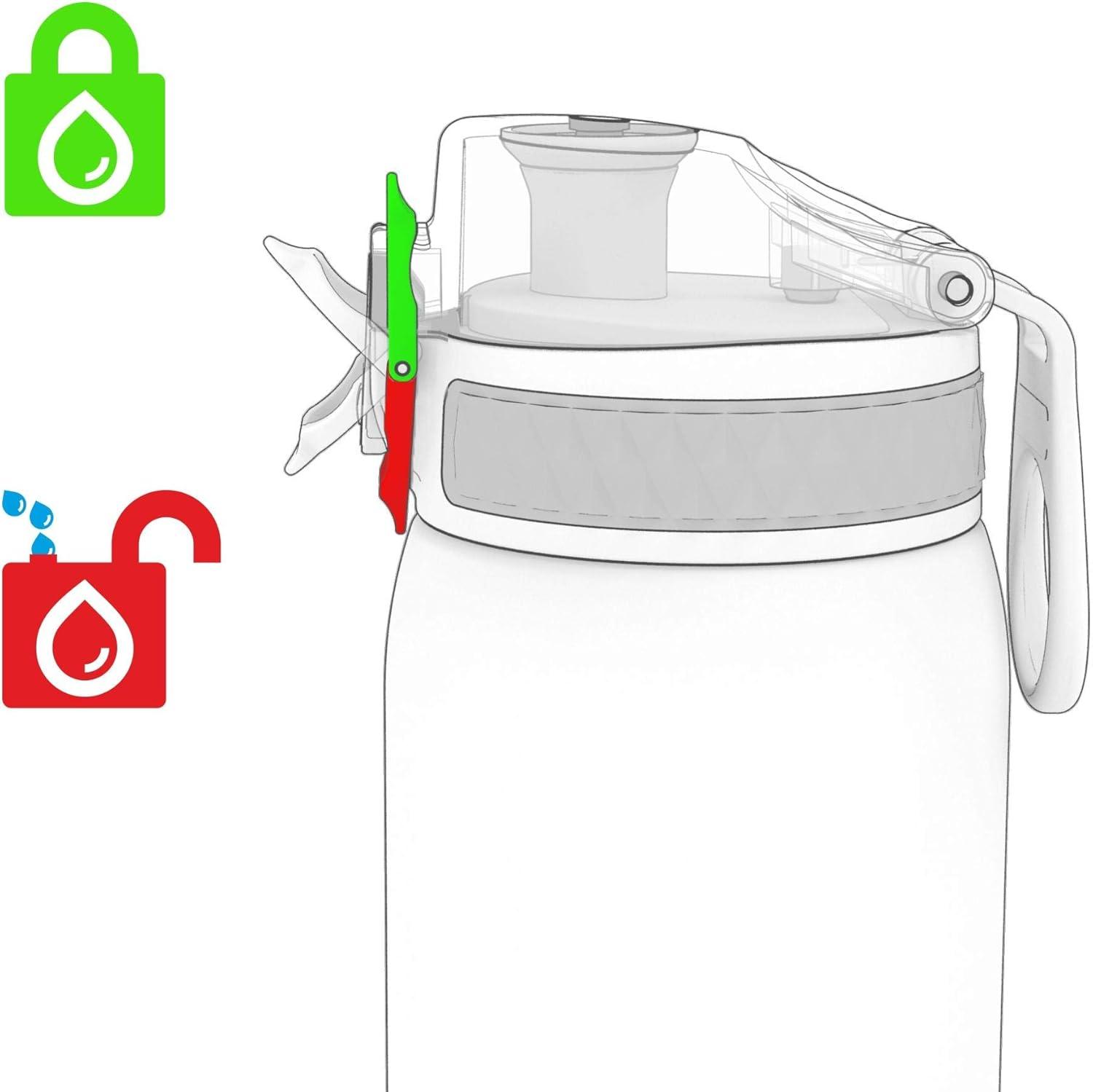 image:imageION8 Gourde Inox Lger 600ml Non Isol AntiFuite Facile Ouvrir Verrouillage Scuris Lavable au LaveVaisselle Poigne de Transport Durable Acier Inoxydable BleuViolet