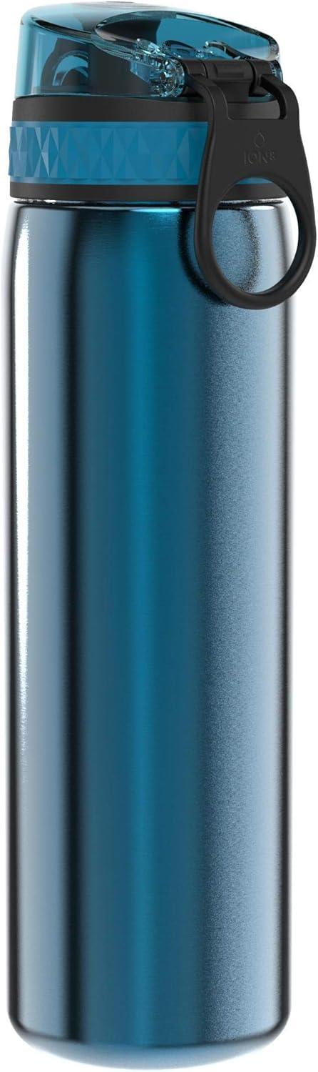 image:imageION8 Gourde Inox Lger 600ml Non Isol AntiFuite Facile Ouvrir Verrouillage Scuris Lavable au LaveVaisselle Poigne de Transport Durable Acier Inoxydable BleuBleu