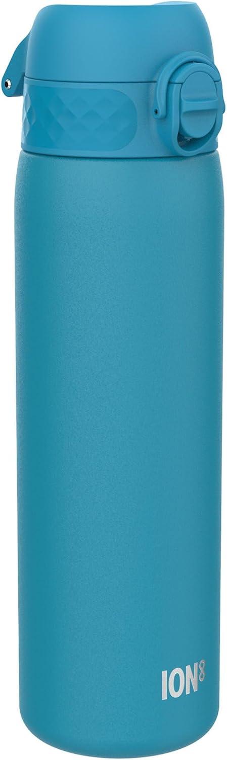 image:imageION8 Gourde Inox Lger 600ml Non Isol AntiFuite Facile Ouvrir Verrouillage Scuris Lavable au LaveVaisselle Poigne de Transport Durable Acier Inoxydable BleuBleu