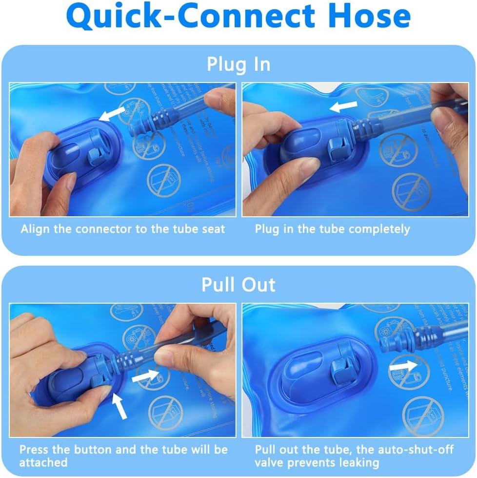 image:imageflintronic Poche Hydratation 2L Poche Eau Rservoir deau de Sport sans BPA Sacs Dhydratation Portable pour la Randonne Camping CyclismeBleu