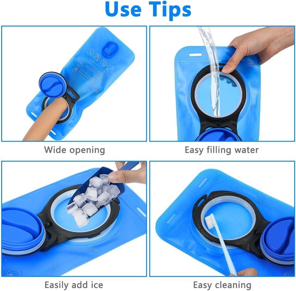 image:imageflintronic Poche Hydratation 2L Poche Eau Rservoir deau de Sport sans BPA Sacs Dhydratation Portable pour la Randonne Camping CyclismeBleu