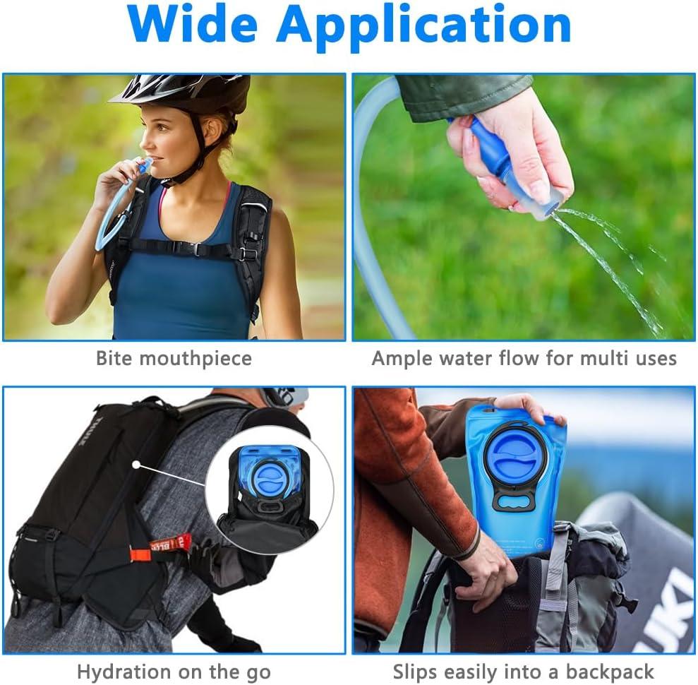 image:imageflintronic Poche Hydratation 2L Poche Eau Rservoir deau de Sport sans BPA Sacs Dhydratation Portable pour la Randonne Camping CyclismeBleu
