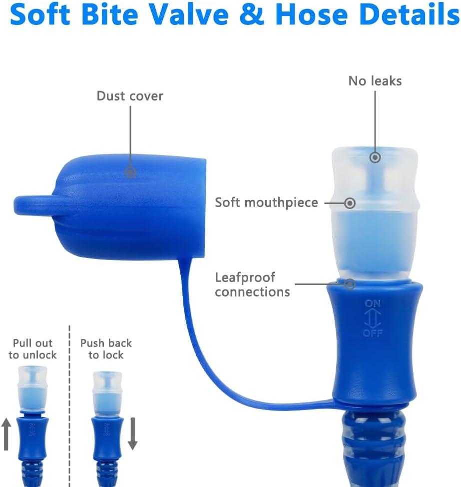 image:imageflintronic Poche Hydratation 2L Poche Eau Rservoir deau de Sport sans BPA Sacs Dhydratation Portable pour la Randonne Camping CyclismeBleu