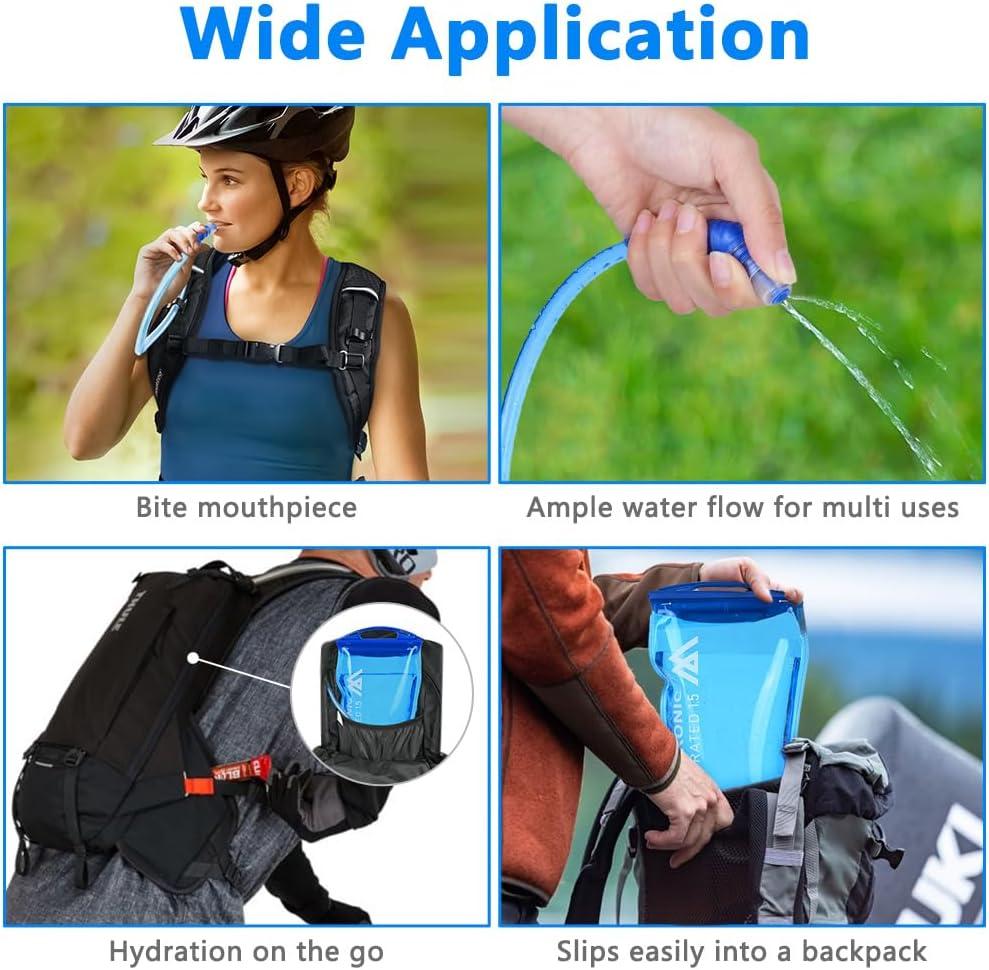image:imageflintronic Poche Hydratation 2L Poche Eau Rservoir deau de Sport sans BPA Sacs Dhydratation Portable pour la Randonne Camping CyclismeBleu15l