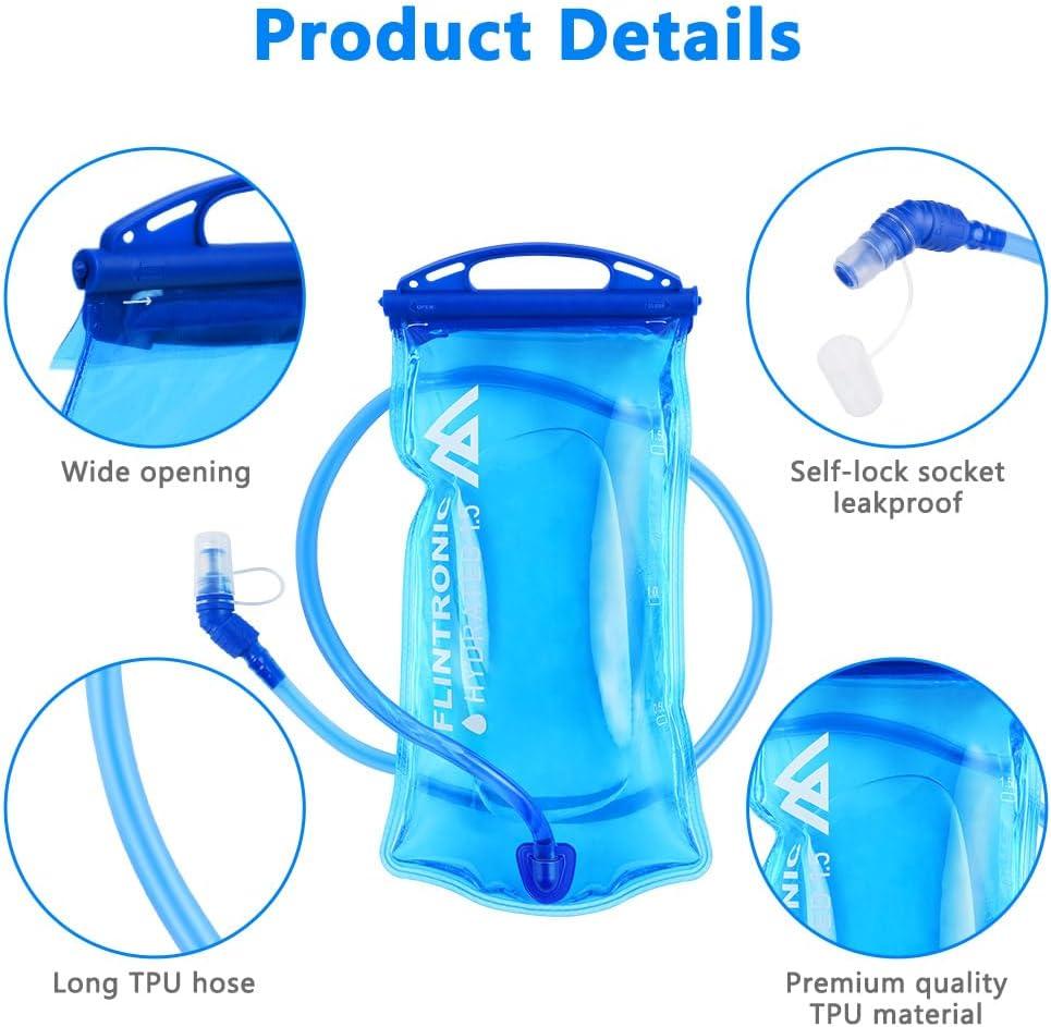 image:imageflintronic Poche Hydratation 2L Poche Eau Rservoir deau de Sport sans BPA Sacs Dhydratation Portable pour la Randonne Camping CyclismeBleu15l