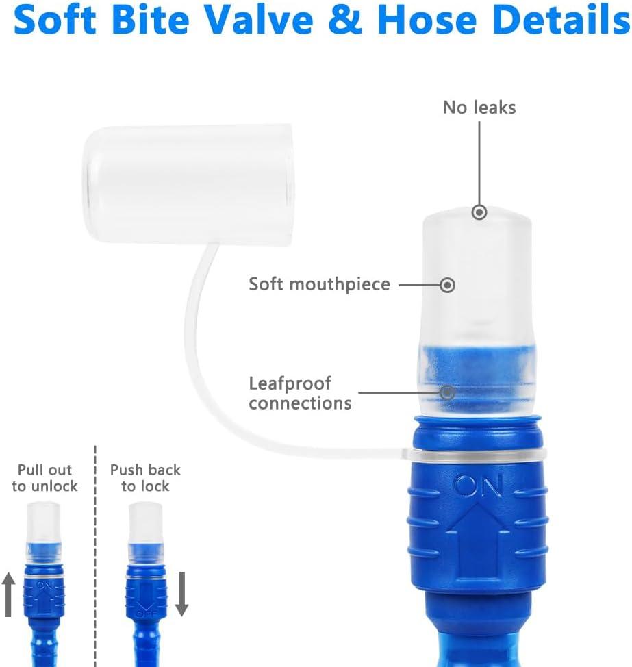 image:imageflintronic Poche Hydratation 2L Poche Eau Rservoir deau de Sport sans BPA Sacs Dhydratation Portable pour la Randonne Camping CyclismeBleua