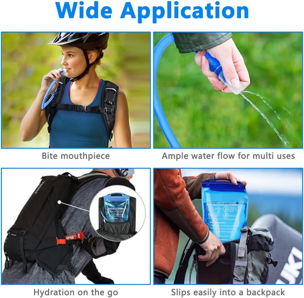 image:imageflintronic Poche Hydratation 2L Poche Eau Rservoir deau de Sport sans BPA Sacs Dhydratation Portable pour la Randonne Camping CyclismeBleua