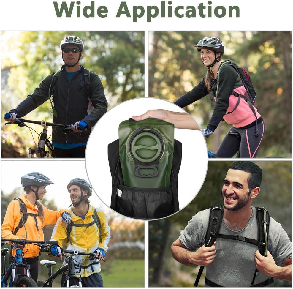 image:imageflintronic Poche Hydratation 2L Poche Eau Rservoir deau de Sport sans BPA Sacs Dhydratation Portable pour la Randonne Camping CyclismeVert