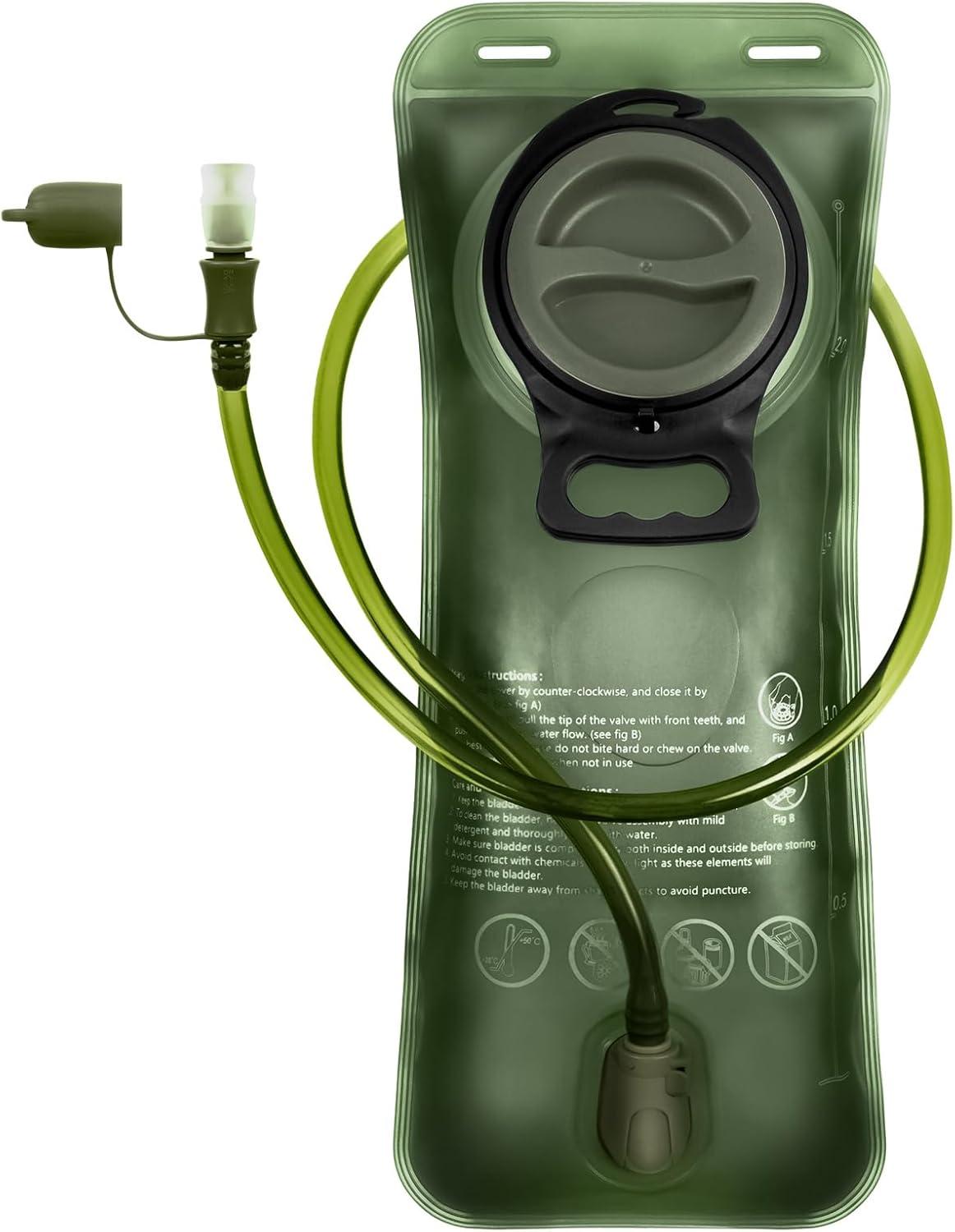 image:imageflintronic Poche Hydratation 2L Poche Eau Rservoir deau de Sport sans BPA Sacs Dhydratation Portable pour la Randonne Camping CyclismeVert