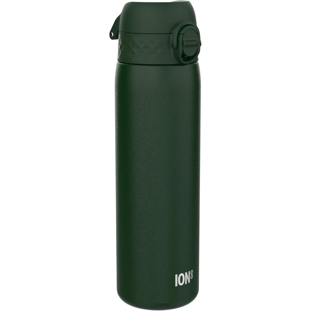 image:imageION8 Gourde Inox Lger 600ml Non Isol AntiFuite Facile Ouvrir Verrouillage Scuris Lavable au LaveVaisselle Poigne de Transport Durable Acier Inoxydable BleuVert Fonc