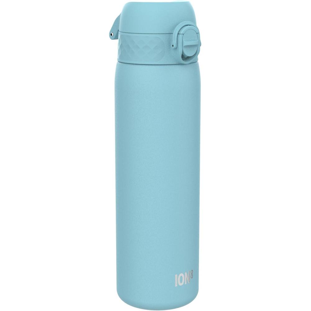 image:imageION8 Gourde Inox Lger 600ml Non Isol AntiFuite Facile Ouvrir Verrouillage Scuris Lavable au LaveVaisselle Poigne de Transport Durable Acier Inoxydable BleuBleu Dalaska
