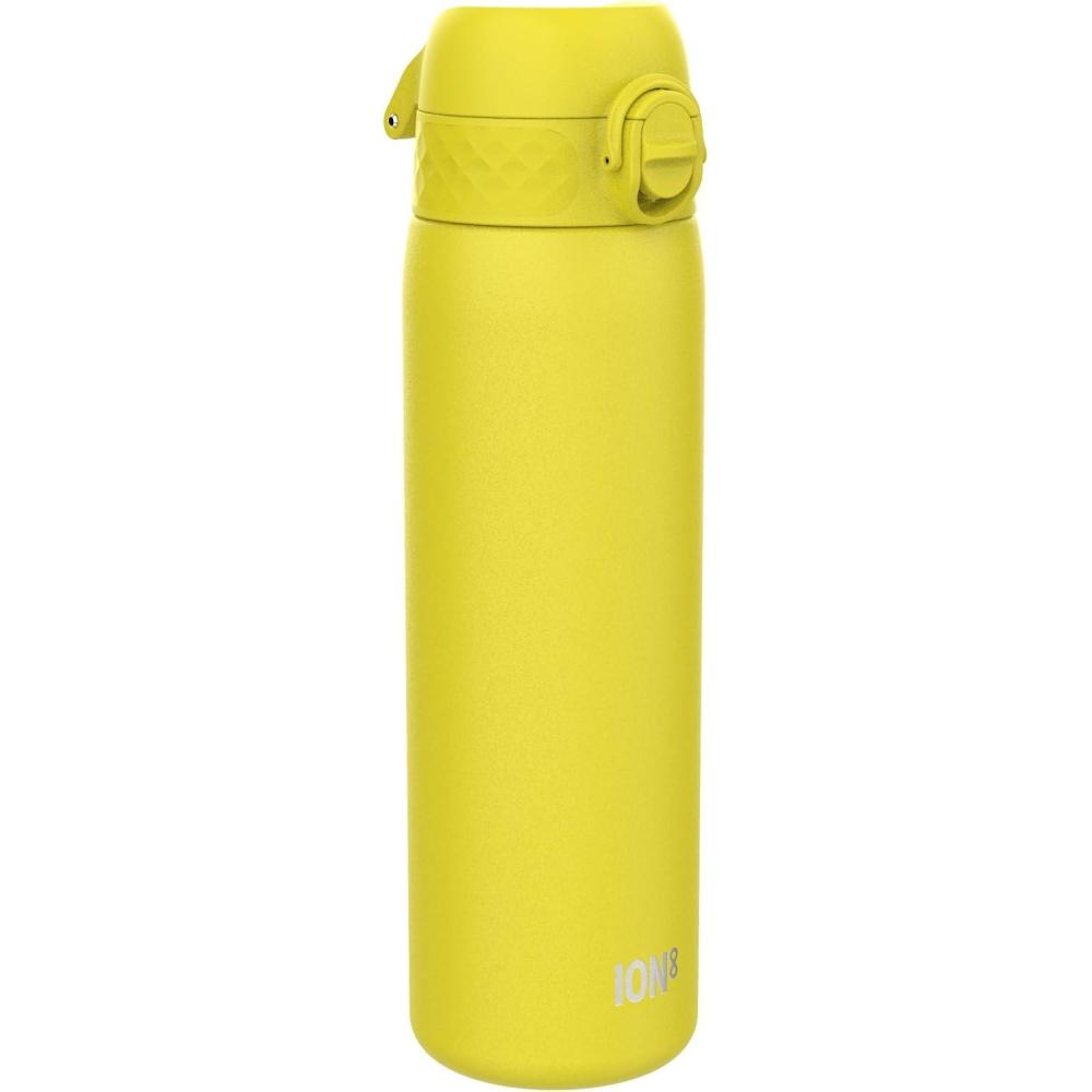 image:imageION8 Gourde Inox Lger 600ml Non Isol AntiFuite Facile Ouvrir Verrouillage Scuris Lavable au LaveVaisselle Poigne de Transport Durable Acier Inoxydable BleuJaune