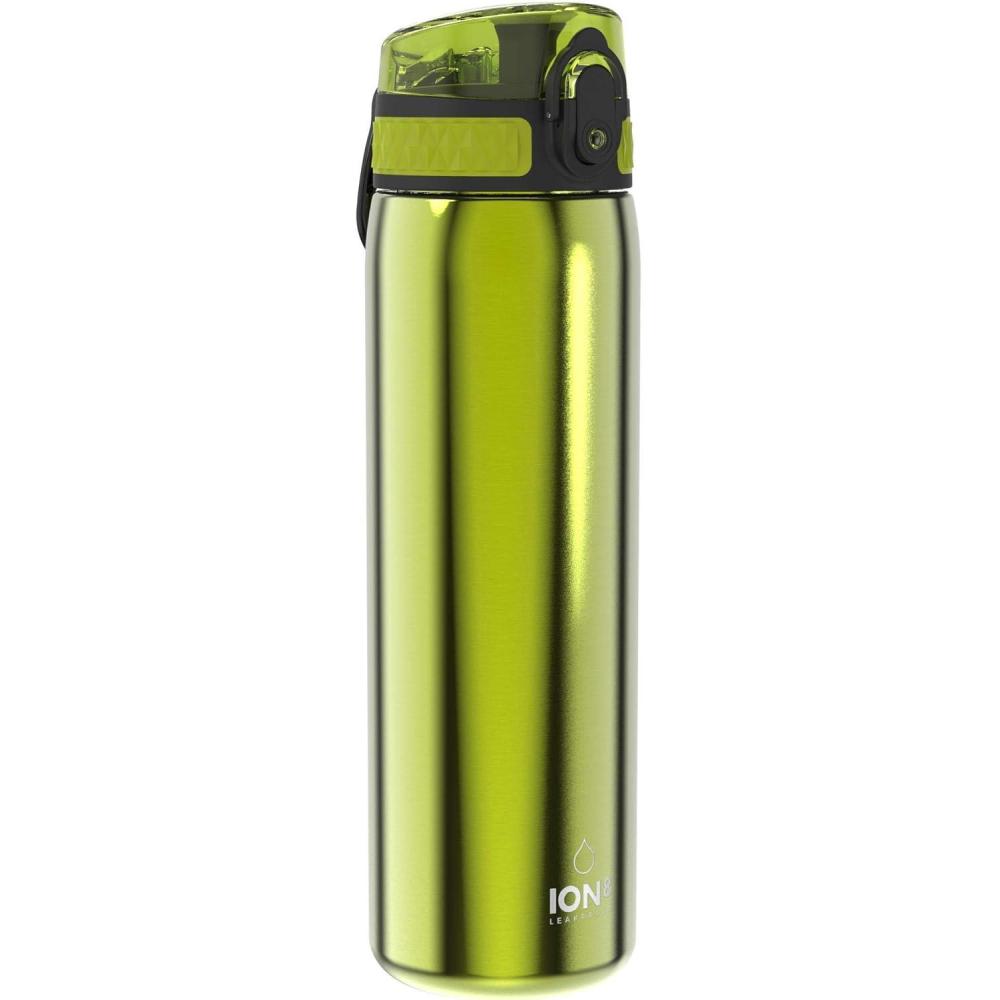 image:imageION8 Gourde Inox Lger 600ml Non Isol AntiFuite Facile Ouvrir Verrouillage Scuris Lavable au LaveVaisselle Poigne de Transport Durable Acier Inoxydable BleuVert