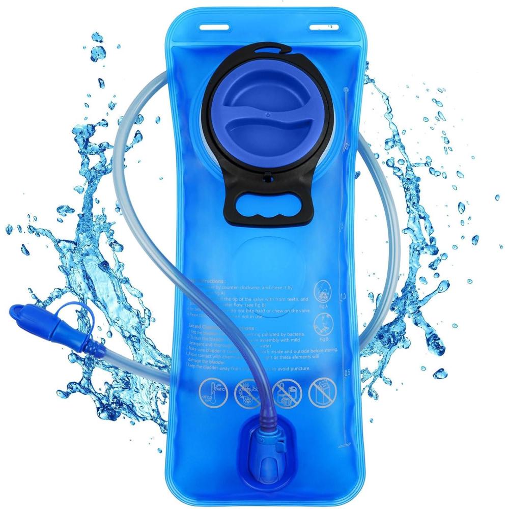 image:imageflintronic Poche Hydratation 2L Poche Eau Rservoir deau de Sport sans BPA Sacs Dhydratation Portable pour la Randonne Camping CyclismeBleu