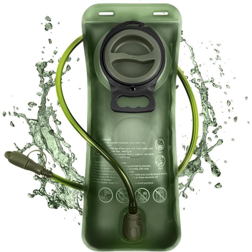 image:imageflintronic Poche Hydratation 2L Poche Eau Rservoir deau de Sport sans BPA Sacs Dhydratation Portable pour la Randonne Camping CyclismeVert