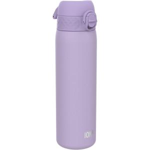 ION8 Gourde Inox Léger, 600ml, Non Isolé, Anti-Fuite, Facile à Ouvrir, Verrouillage Sécurisé, Lavable au Lave-Vaisselle, Poignée de Transport, Durable, Acier Inoxydable, Bleu(Violet Clair)