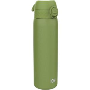ION8 Gourde Inox Léger, 600ml, Non Isolé, Anti-Fuite, Facile à Ouvrir, Verrouillage Sécurisé, Lavable au Lave-Vaisselle, Poignée de Transport, Durable, Acier Inoxydable, Bleu(Vert Kaki)