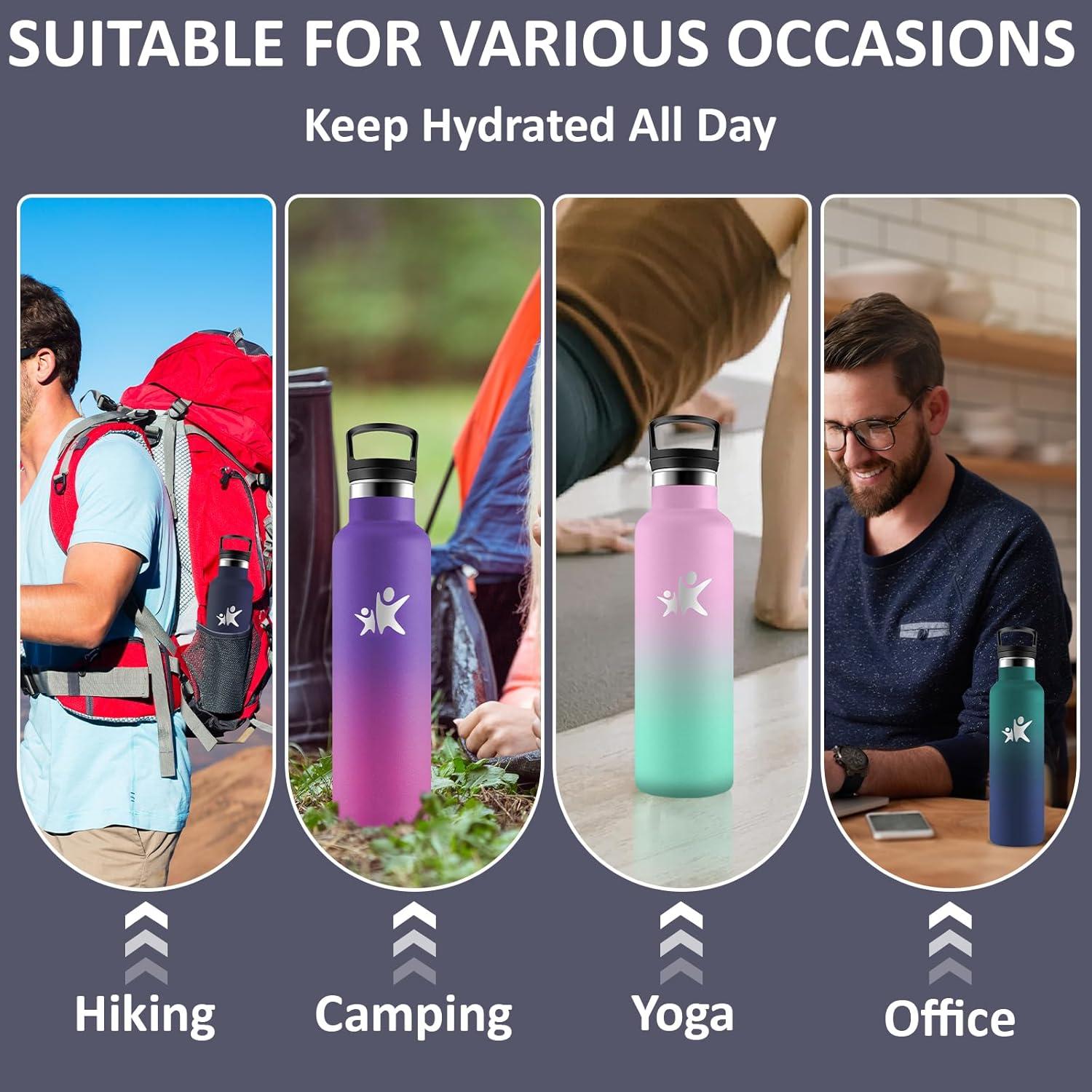 image:imageGourde 1l Gourde Isotherme Sans BPA Bouteille Isotherme Paille Anti Fuite Bouteille Inox Acier Inoxydable 188 Bouteille deau Double Isolation pour Randonne Camping Aptitude SportBleu Fonc