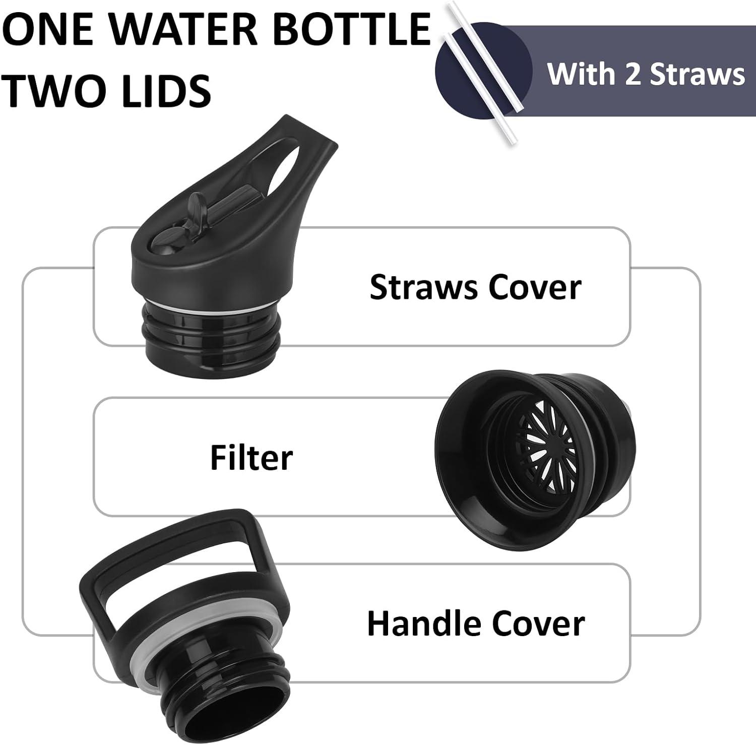 image:imageGourde 1l Gourde Isotherme Sans BPA Bouteille Isotherme Paille Anti Fuite Bouteille Inox Acier Inoxydable 188 Bouteille deau Double Isolation pour Randonne Camping Aptitude SportBleu Fonc