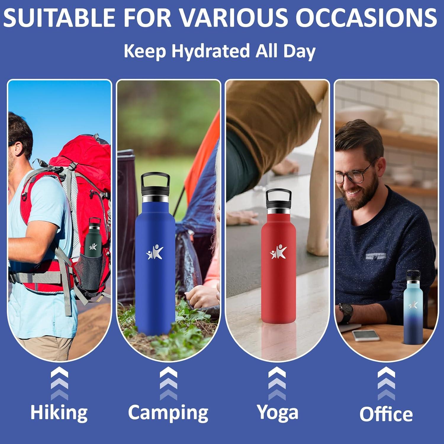 image:imageGourde 1l Gourde Isotherme Sans BPA Bouteille Isotherme Paille Anti Fuite Bouteille Inox Acier Inoxydable 188 Bouteille deau Double Isolation pour Randonne Camping Aptitude SportBleu Roi