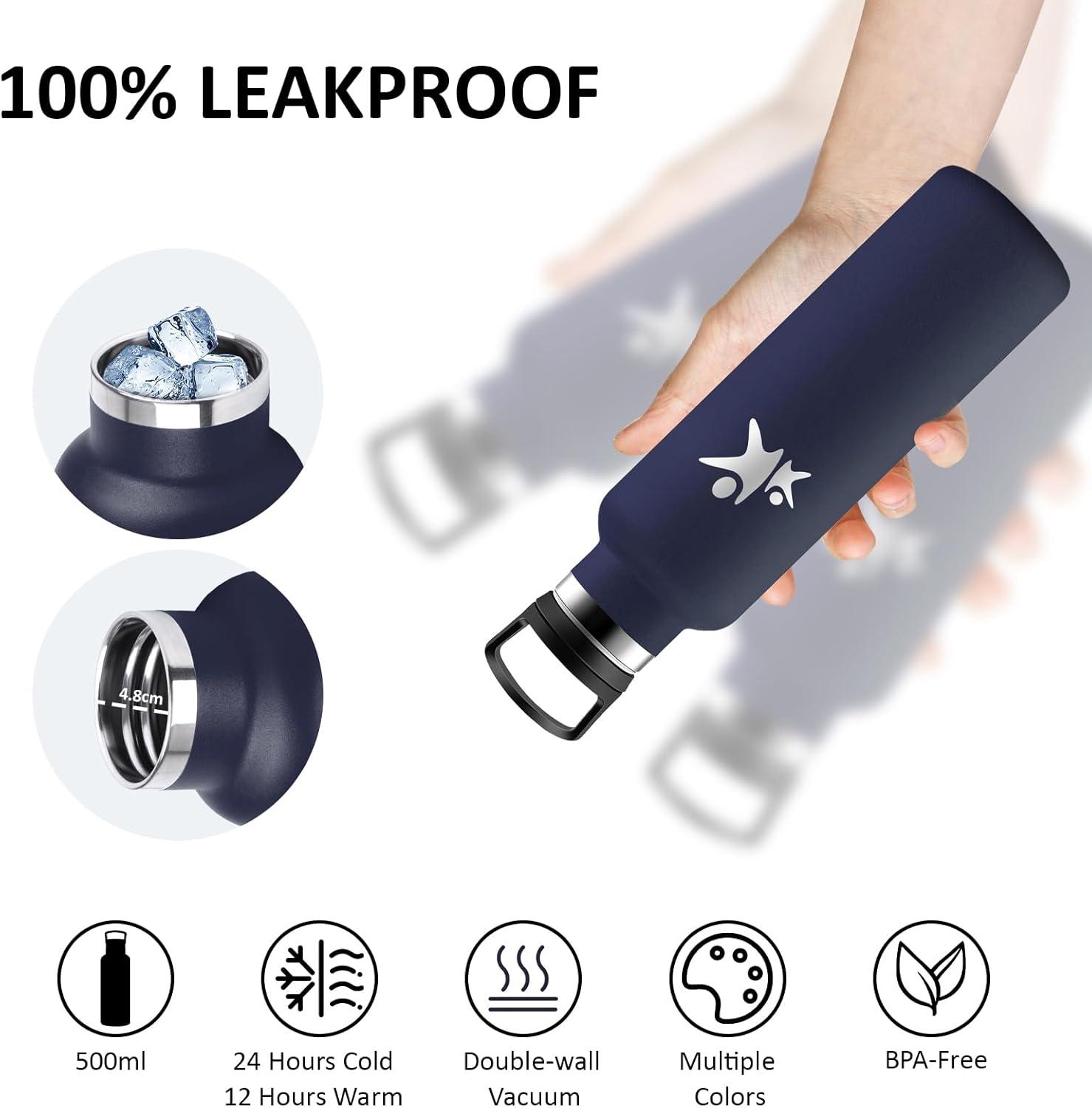 image:imageGourde 1l Gourde Isotherme Sans BPA Bouteille Isotherme Paille Anti Fuite Bouteille Inox Acier Inoxydable 188 Bouteille deau Double Isolation pour Randonne Camping Aptitude SportBleu Fonc