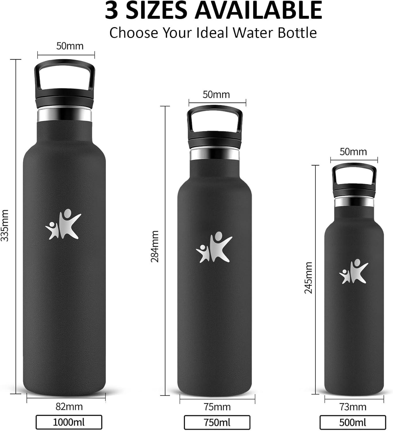 image:imageGourde 1l Gourde Isotherme Sans BPA Bouteille Isotherme Paille Anti Fuite Bouteille Inox Acier Inoxydable 188 Bouteille deau Double Isolation pour Randonne Camping Aptitude SportNoir