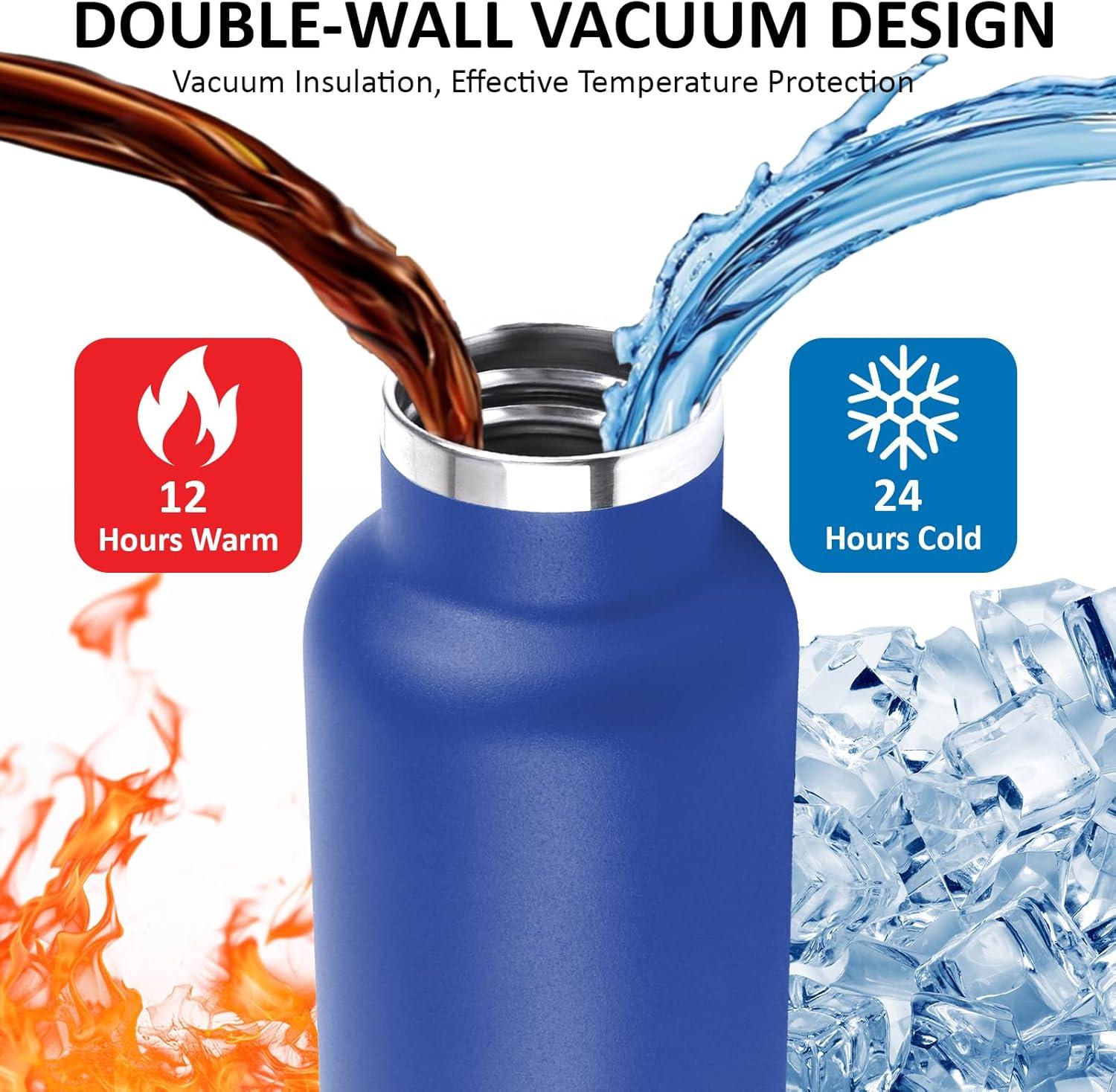 image:imageGourde 1l Gourde Isotherme Sans BPA Bouteille Isotherme Paille Anti Fuite Bouteille Inox Acier Inoxydable 188 Bouteille deau Double Isolation pour Randonne Camping Aptitude SportBleu Roi