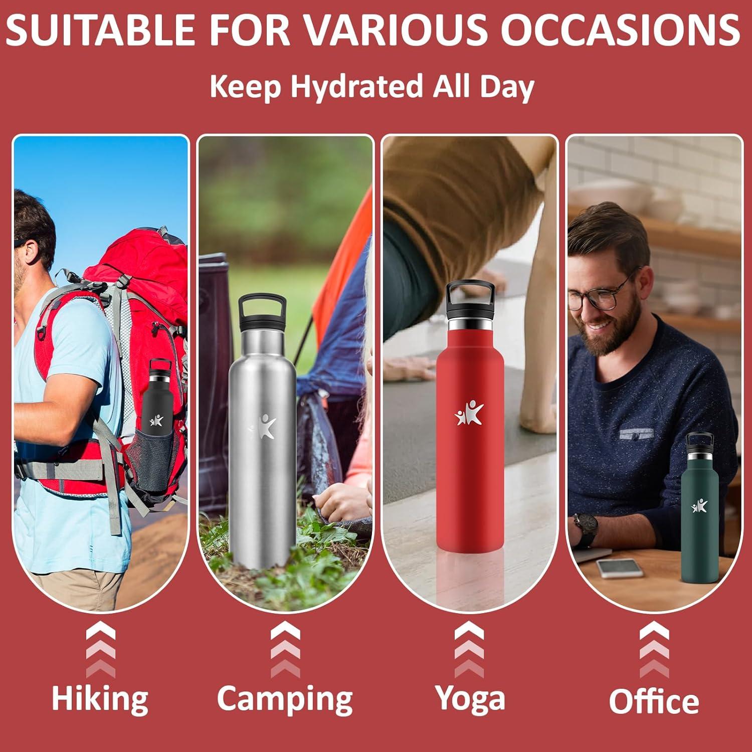 image:imageGourde 1l Gourde Isotherme Sans BPA Bouteille Isotherme Paille Anti Fuite Bouteille Inox Acier Inoxydable 188 Bouteille deau Double Isolation pour Randonne Camping Aptitude SportRouge