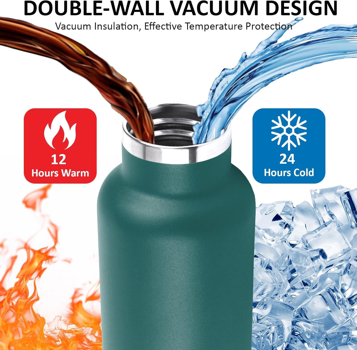 image:imageGourde 1l Gourde Isotherme Sans BPA Bouteille Isotherme Paille Anti Fuite Bouteille Inox Acier Inoxydable 188 Bouteille deau Double Isolation pour Randonne Camping Aptitude SportVert Kaki