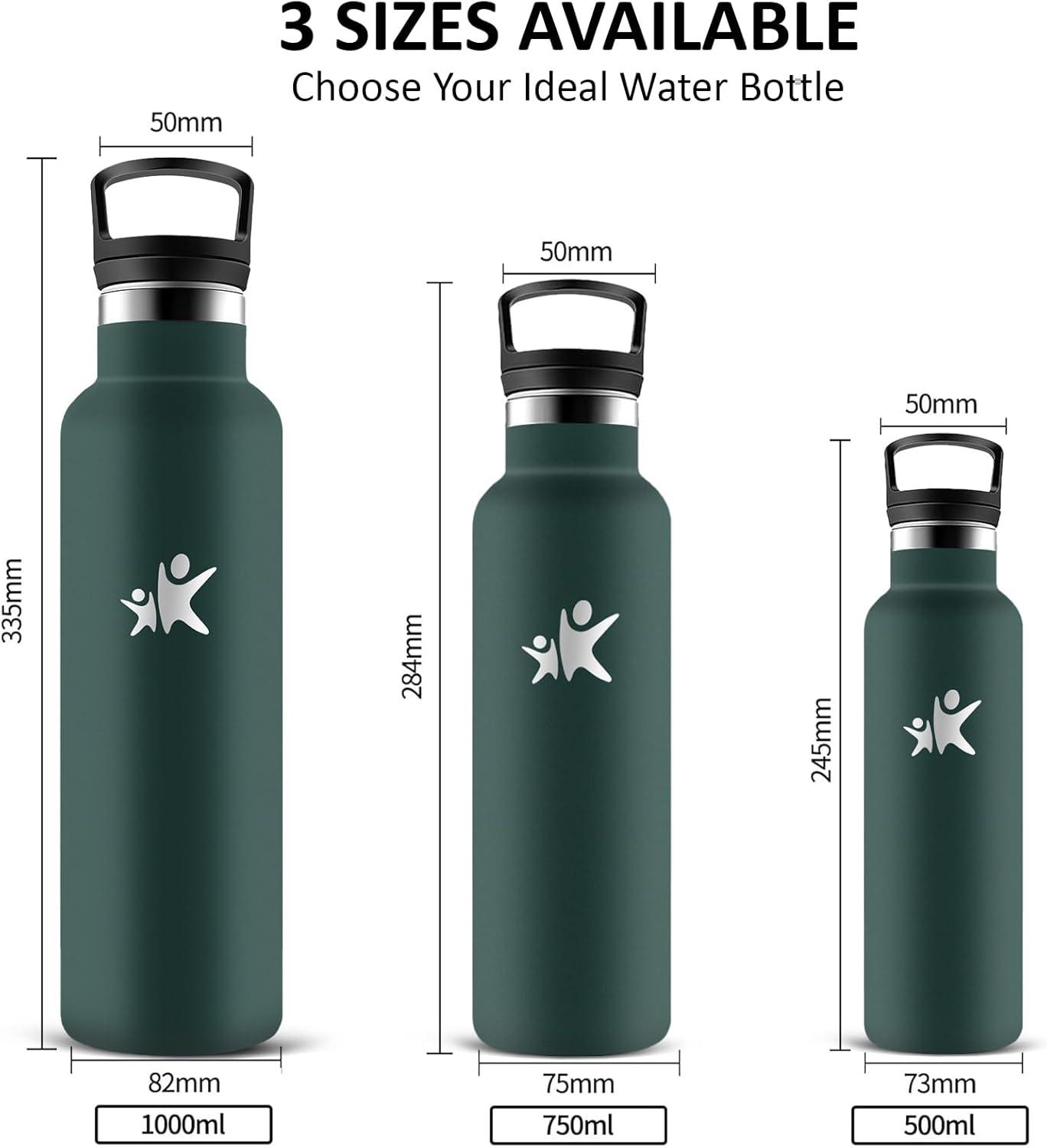 image:imageGourde 1l Gourde Isotherme Sans BPA Bouteille Isotherme Paille Anti Fuite Bouteille Inox Acier Inoxydable 188 Bouteille deau Double Isolation pour Randonne Camping Aptitude SportVert Kaki