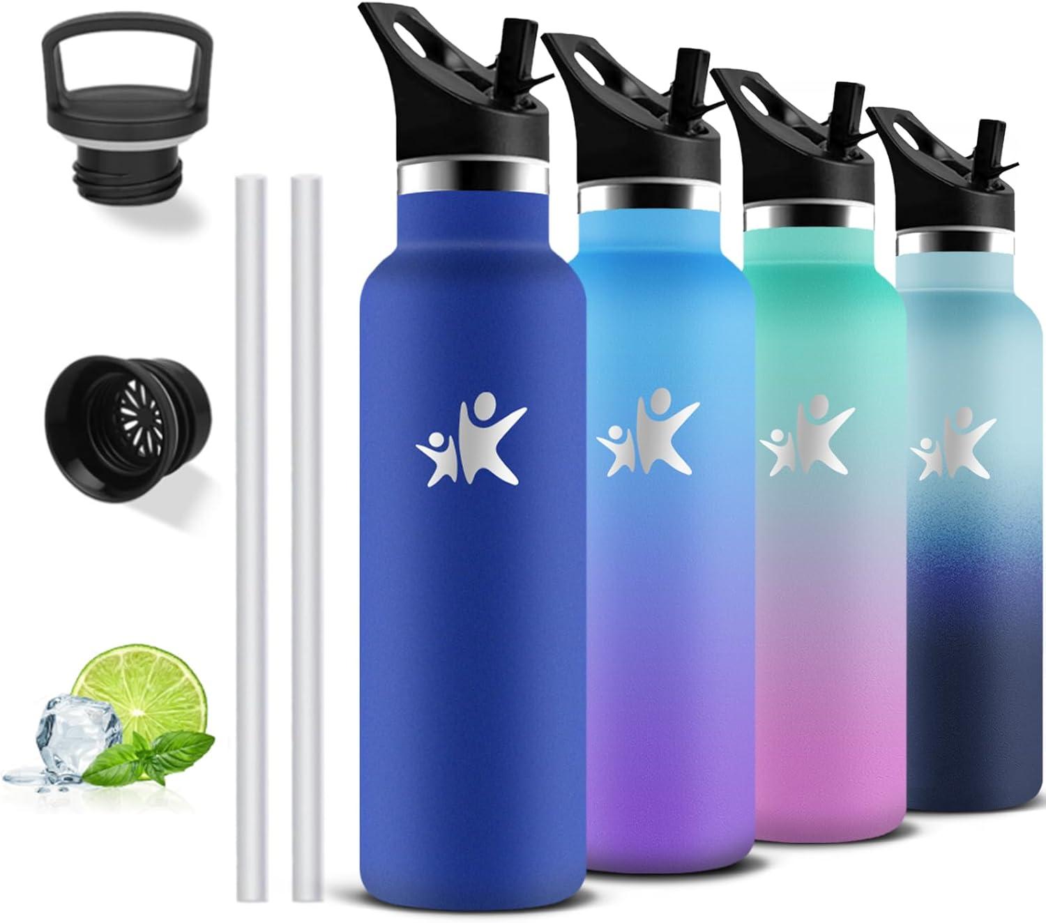 image:imageGourde 1l Gourde Isotherme Sans BPA Bouteille Isotherme Paille Anti Fuite Bouteille Inox Acier Inoxydable 188 Bouteille deau Double Isolation pour Randonne Camping Aptitude SportBleu Roi