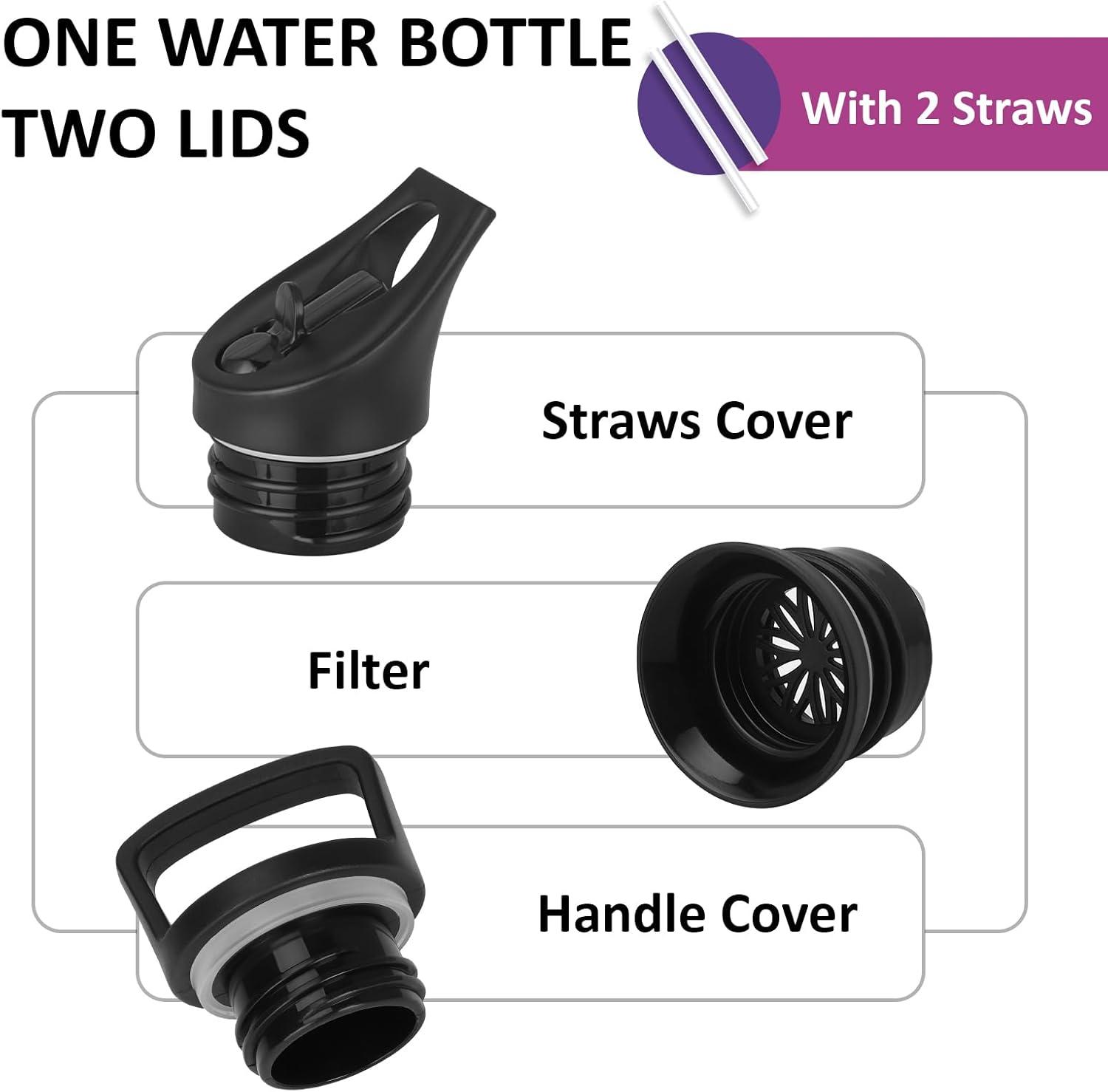 image:imageGourde 1l Gourde Isotherme Sans BPA Bouteille Isotherme Paille Anti Fuite Bouteille Inox Acier Inoxydable 188 Bouteille deau Double Isolation pour Randonne Camping Aptitude SportVioletrose