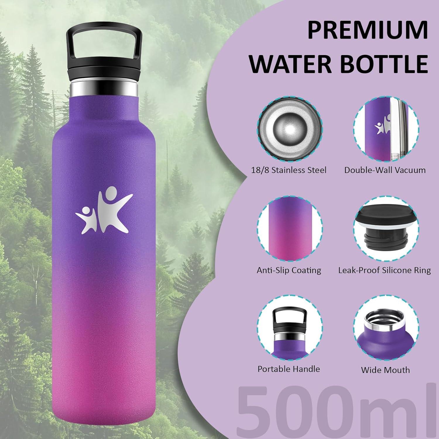 image:imageGourde 1l Gourde Isotherme Sans BPA Bouteille Isotherme Paille Anti Fuite Bouteille Inox Acier Inoxydable 188 Bouteille deau Double Isolation pour Randonne Camping Aptitude SportVioletrose