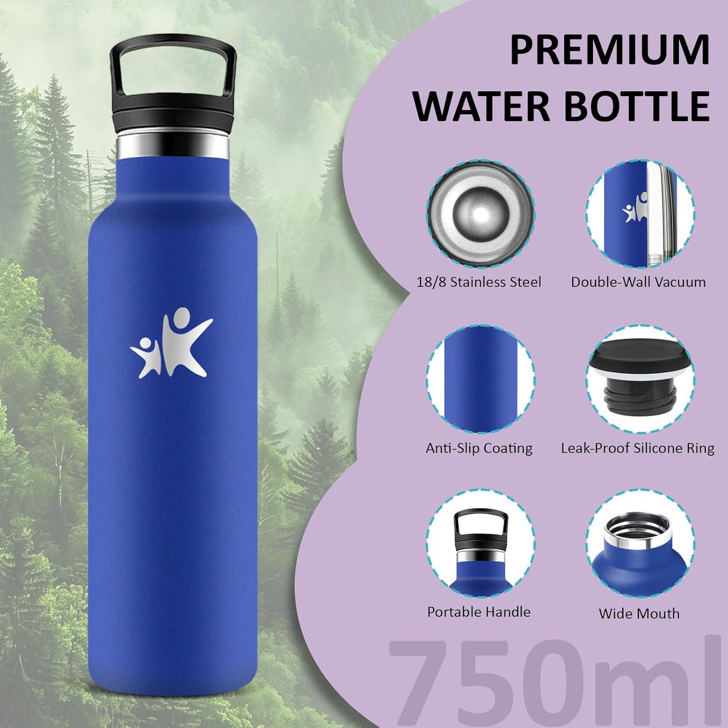 image:imageGourde 1l Gourde Isotherme Sans BPA Bouteille Isotherme Paille Anti Fuite Bouteille Inox Acier Inoxydable 188 Bouteille deau Double Isolation pour Randonne Camping Aptitude SportBleu Roi