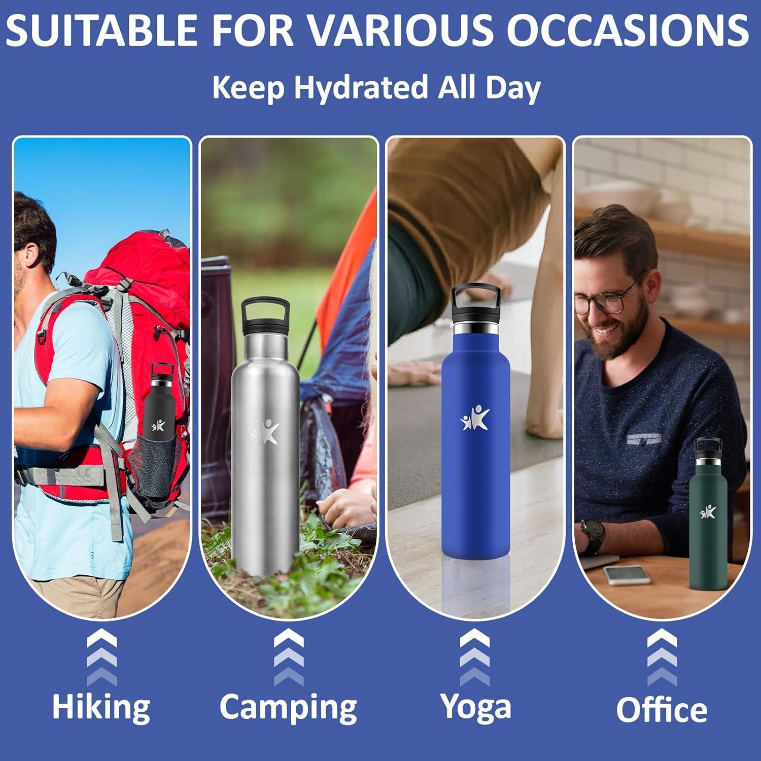 image:imageGourde 1l Gourde Isotherme Sans BPA Bouteille Isotherme Paille Anti Fuite Bouteille Inox Acier Inoxydable 188 Bouteille deau Double Isolation pour Randonne Camping Aptitude SportBleu Roi