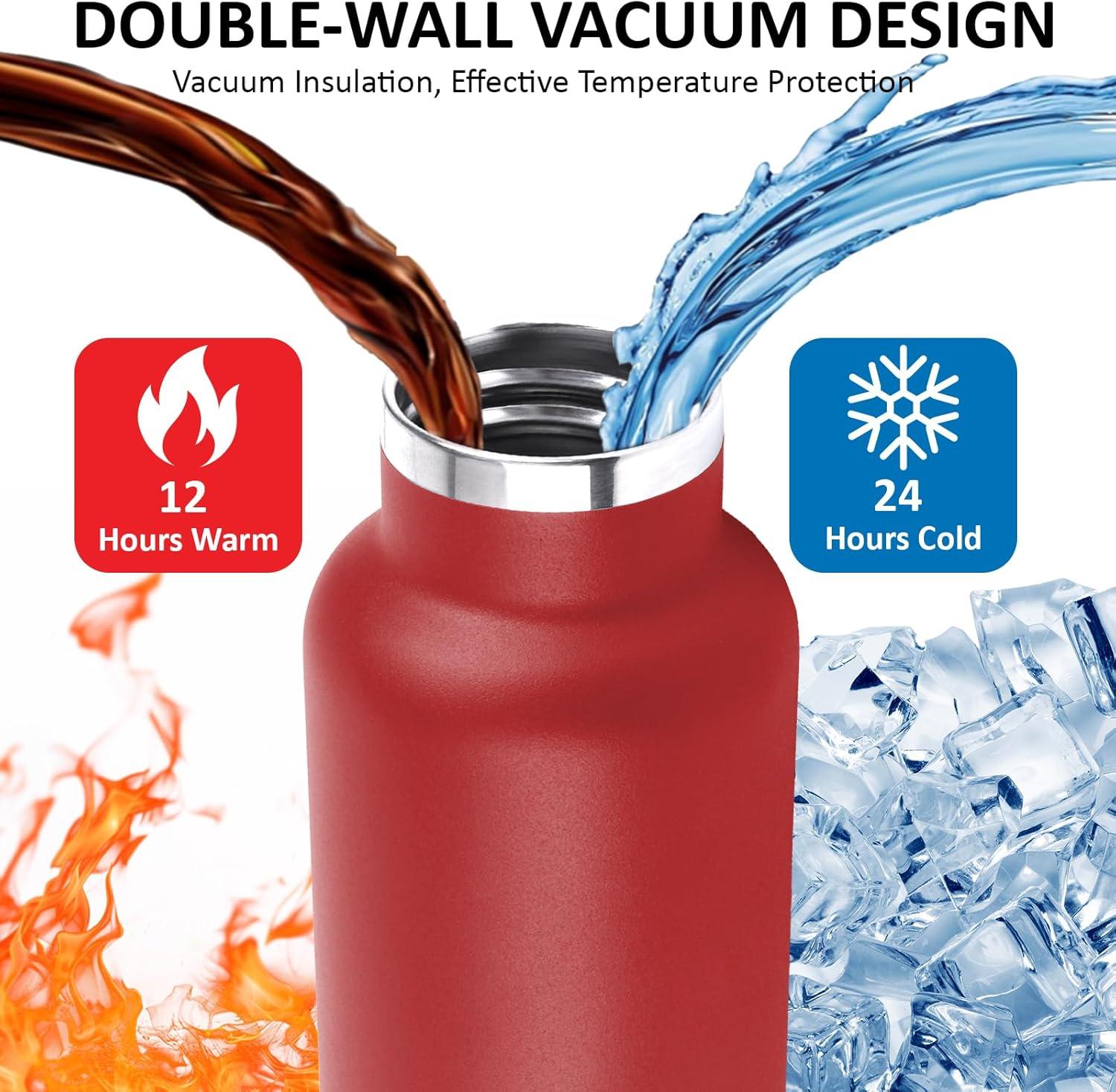 image:imageGourde 1l Gourde Isotherme Sans BPA Bouteille Isotherme Paille Anti Fuite Bouteille Inox Acier Inoxydable 188 Bouteille deau Double Isolation pour Randonne Camping Aptitude SportRouge