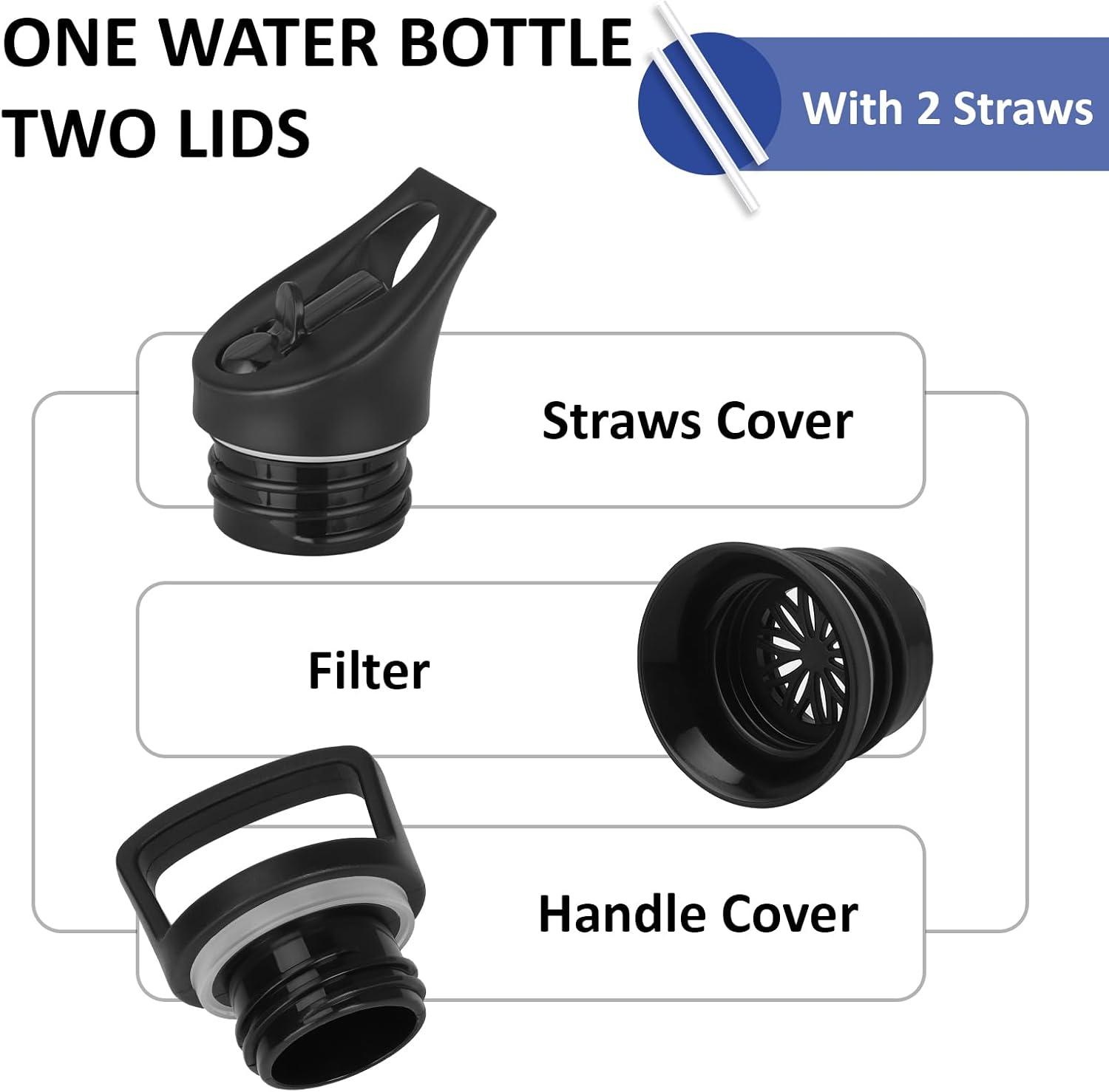 image:imageGourde 1l Gourde Isotherme Sans BPA Bouteille Isotherme Paille Anti Fuite Bouteille Inox Acier Inoxydable 188 Bouteille deau Double Isolation pour Randonne Camping Aptitude SportBleu Roi