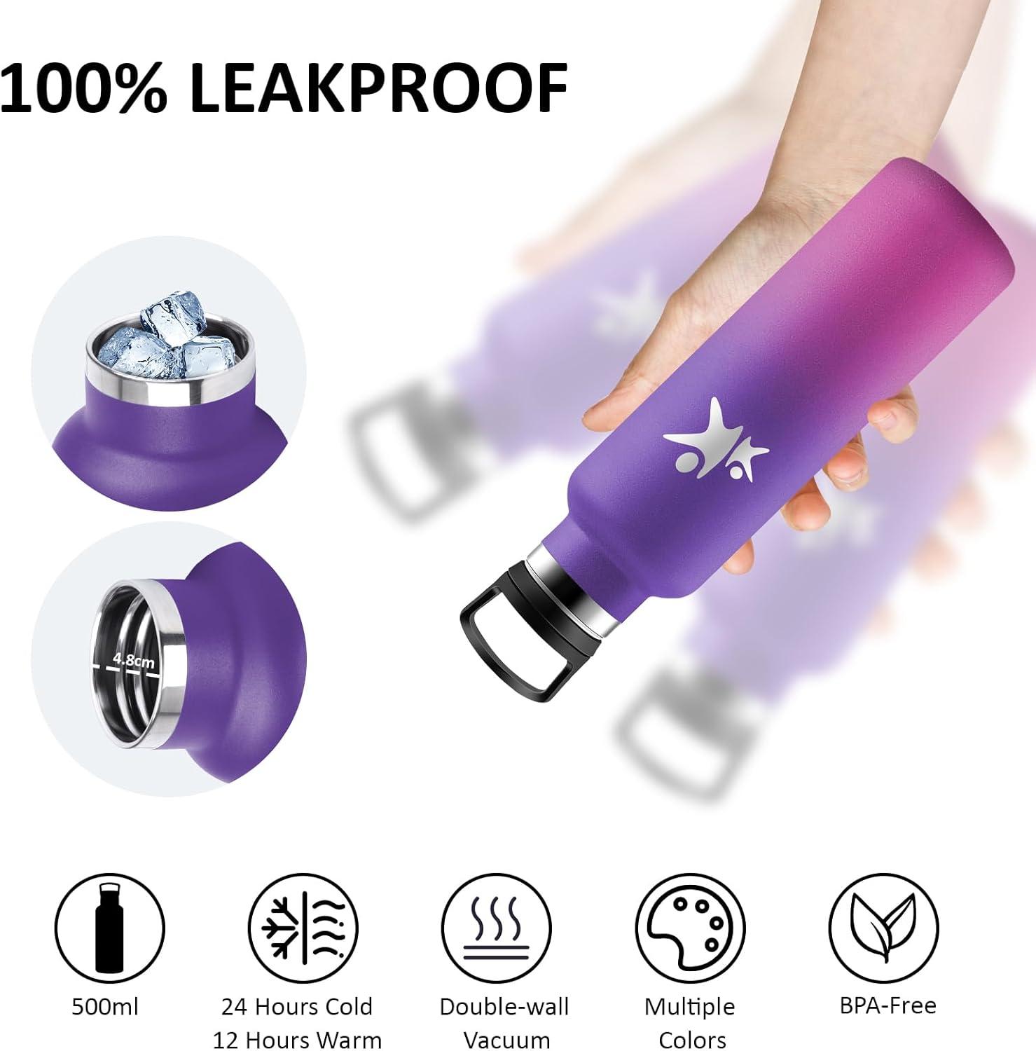 image:imageGourde 1l Gourde Isotherme Sans BPA Bouteille Isotherme Paille Anti Fuite Bouteille Inox Acier Inoxydable 188 Bouteille deau Double Isolation pour Randonne Camping Aptitude SportVioletrose