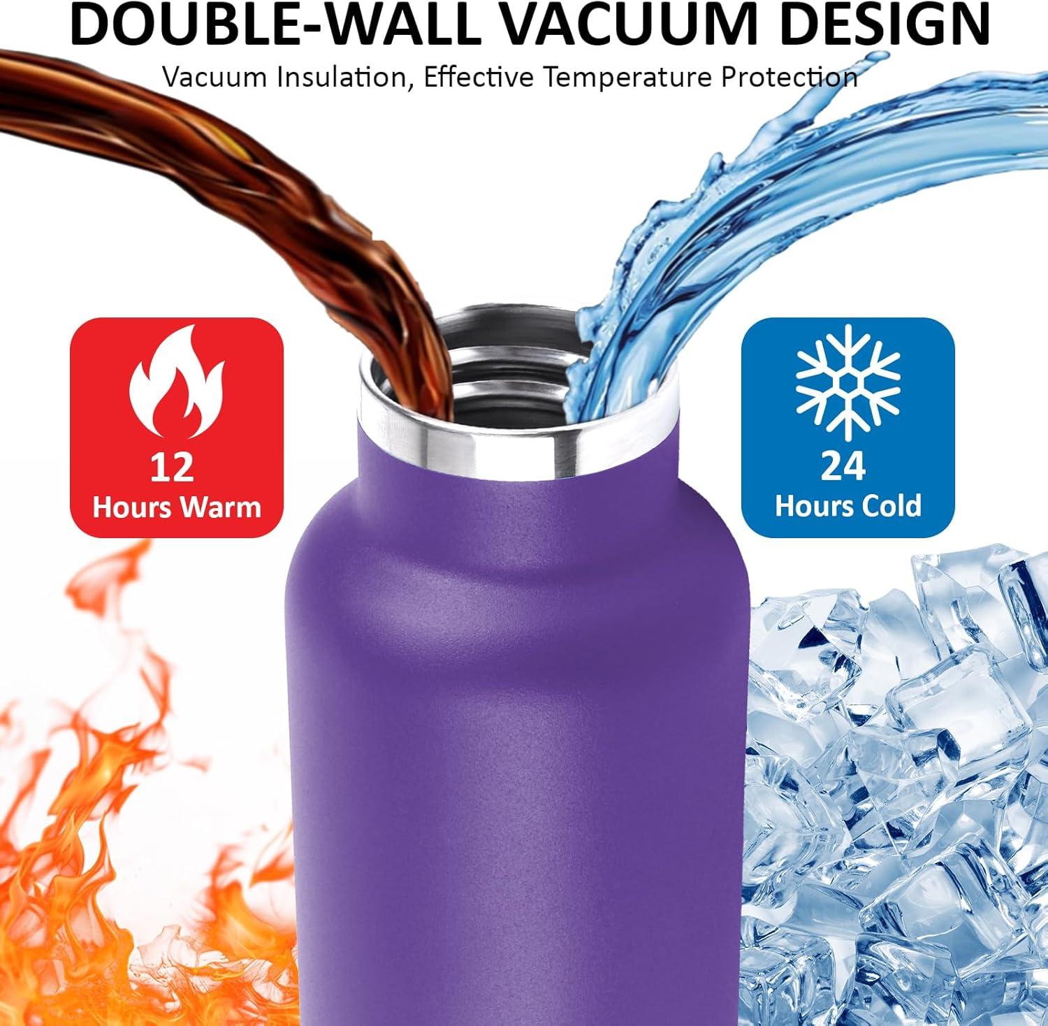 image:imageGourde 1l Gourde Isotherme Sans BPA Bouteille Isotherme Paille Anti Fuite Bouteille Inox Acier Inoxydable 188 Bouteille deau Double Isolation pour Randonne Camping Aptitude SportVioletrose