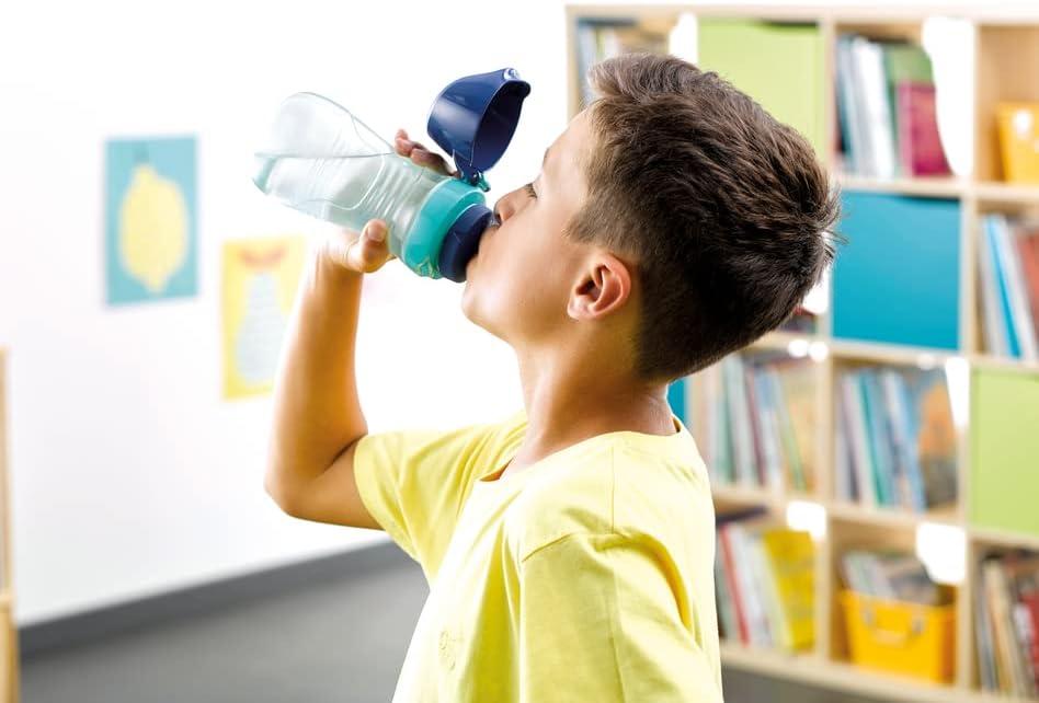 image:imageMaped Picnik Origins Gourde pour Enfants avec Capuchon de Protection Systme AntiGouttes et Etanche en Plastique Sans BPA Rose 430mlBleu
