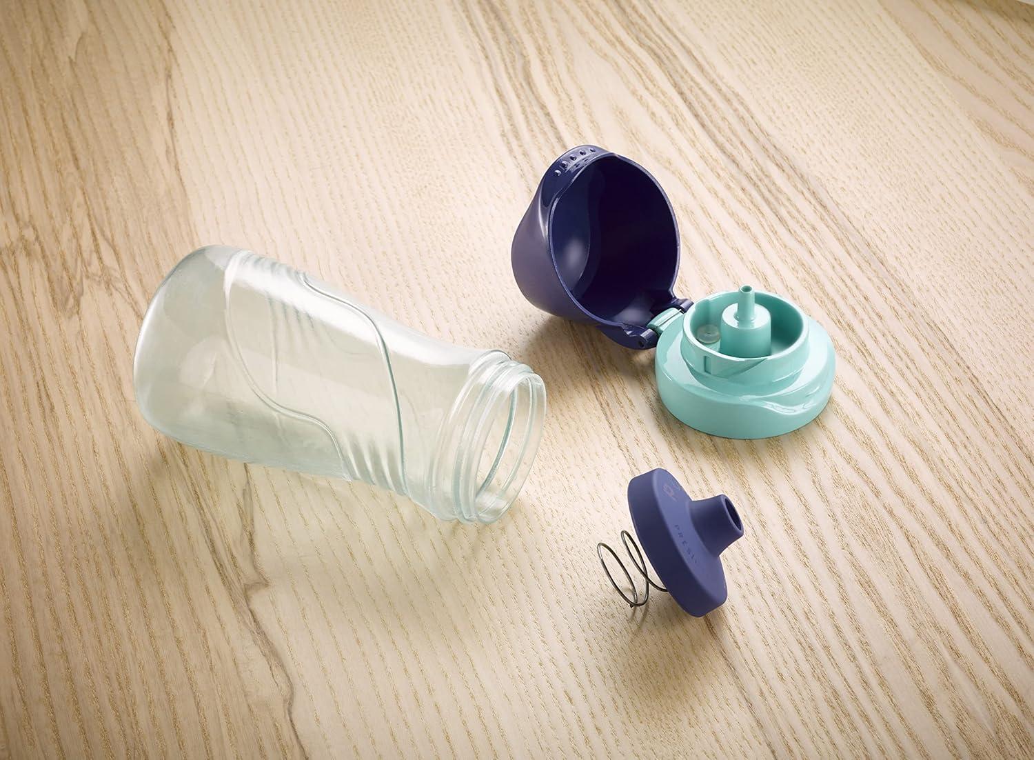 image:imageMaped Picnik Origins Gourde pour Enfants avec Capuchon de Protection Systme AntiGouttes et Etanche en Plastique Sans BPA Rose 430mlBleu