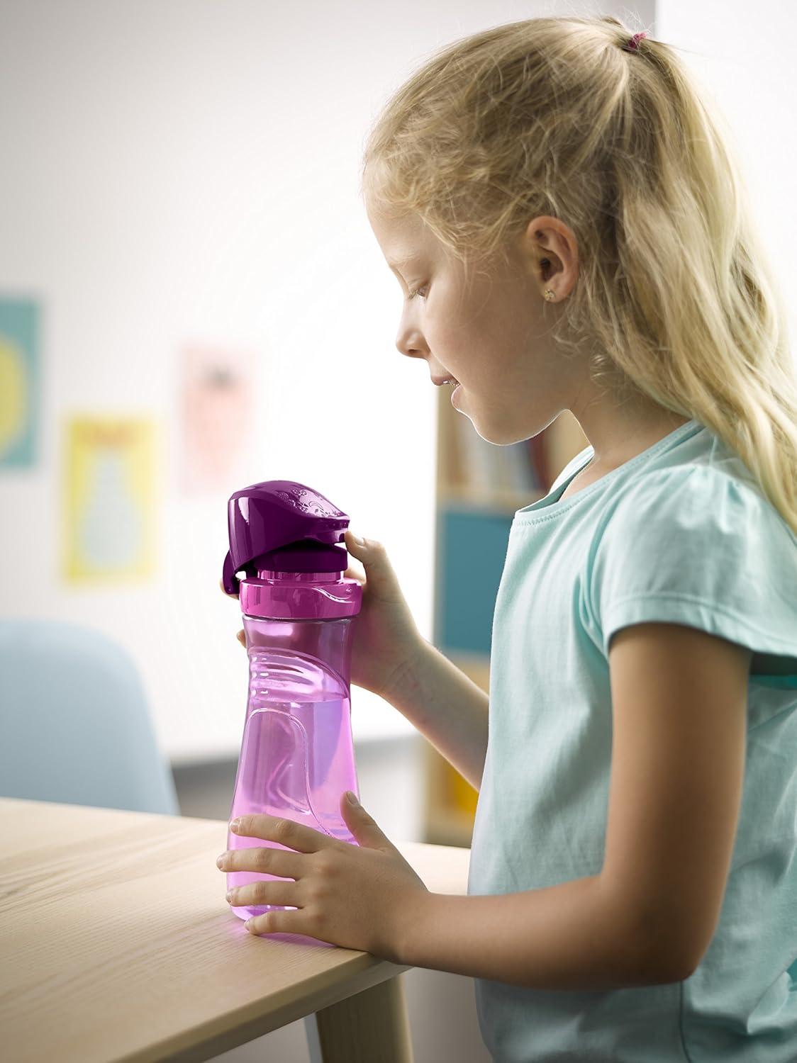 image:imageMaped Picnik Origins Gourde pour Enfants avec Capuchon de Protection Systme AntiGouttes et Etanche en Plastique Sans BPA Rose 430mlRose