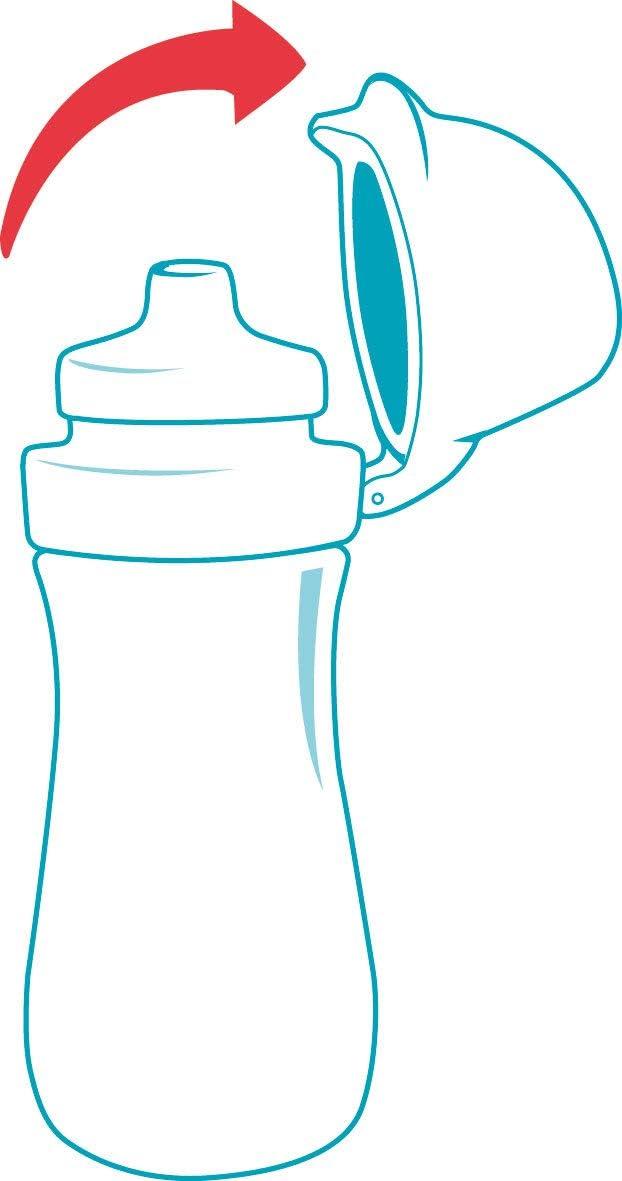 image:imageMaped Picnik Origins Gourde pour Enfants avec Capuchon de Protection Systme AntiGouttes et Etanche en Plastique Sans BPA Rose 430mlTurquoise