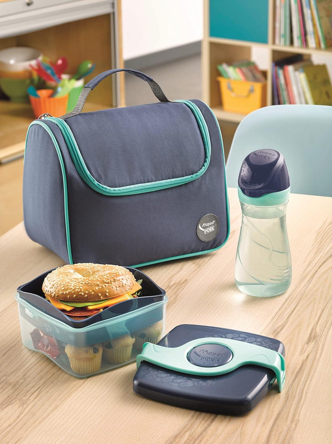 image:imageMaped Picnik Origins Gourde pour Enfants avec Capuchon de Protection Systme AntiGouttes et Etanche en Plastique Sans BPA Rose 430mlTurquoise