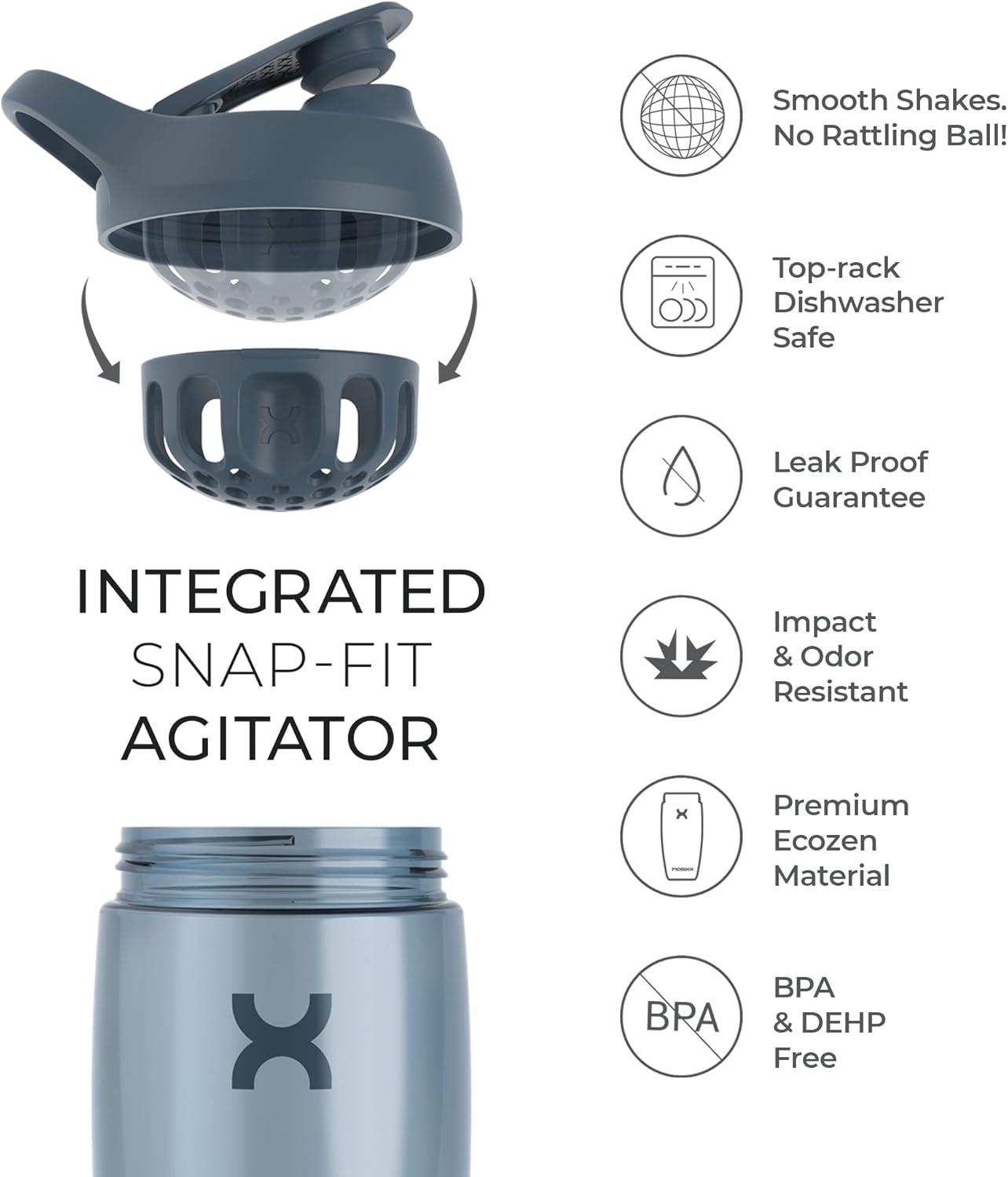 image:imagePromixx PURSUIT bouteille shaker de protines de qualit suprieure pour shakes complmentaires facile nettoyer et durable 950 ml Bleu NuitCorail