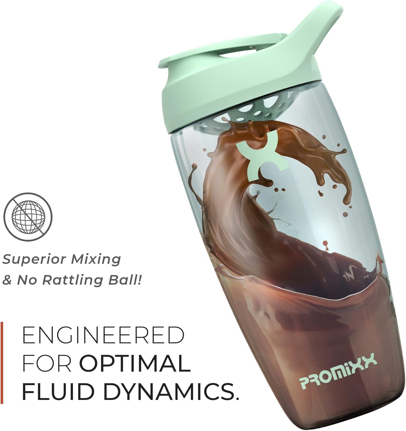 image:imagePromixx PURSUIT bouteille shaker de protines de qualit suprieure pour shakes complmentaires facile nettoyer et durable 950 ml Bleu NuitCramique Blanche