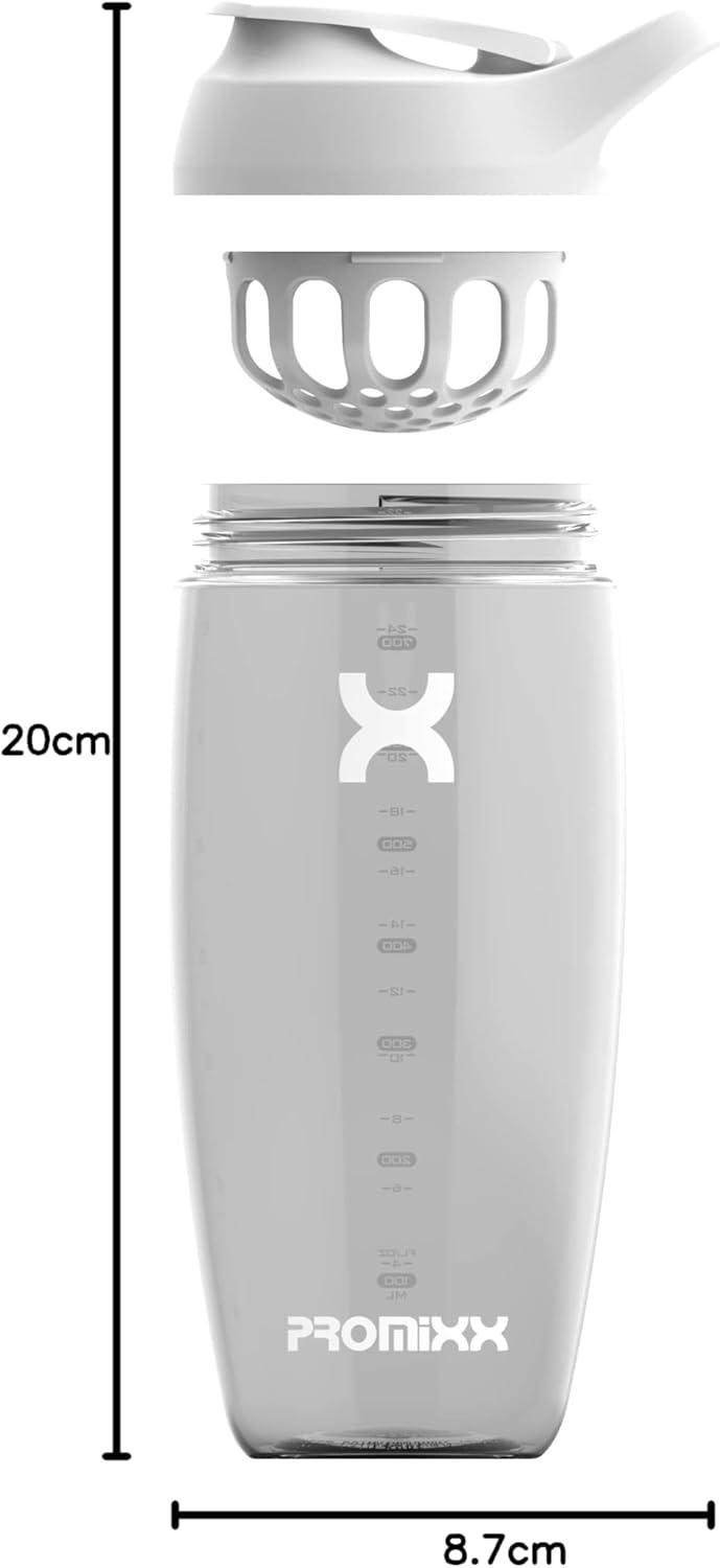 image:imagePromixx PURSUIT bouteille shaker de protines de qualit suprieure pour shakes complmentaires facile nettoyer et durable 950 ml Bleu NuitCramique Blanche