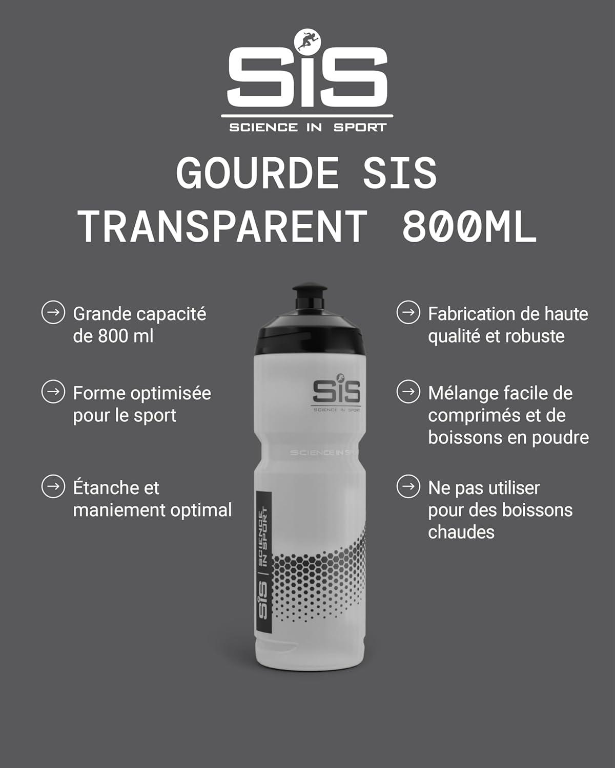 image:imageScience in Sport Bouteille de Boisson Jaune 800ml Avec Systme de Mlange Facile Unique Bouteille dEau pour Vlo Fitness Randonne et Travail Lavable au LaveVaisselleNoir